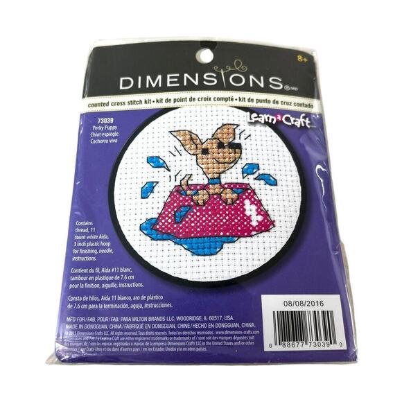 Dimensions Counted Cross Stitch Kit - Perky Puppy - Picture 1 of 4